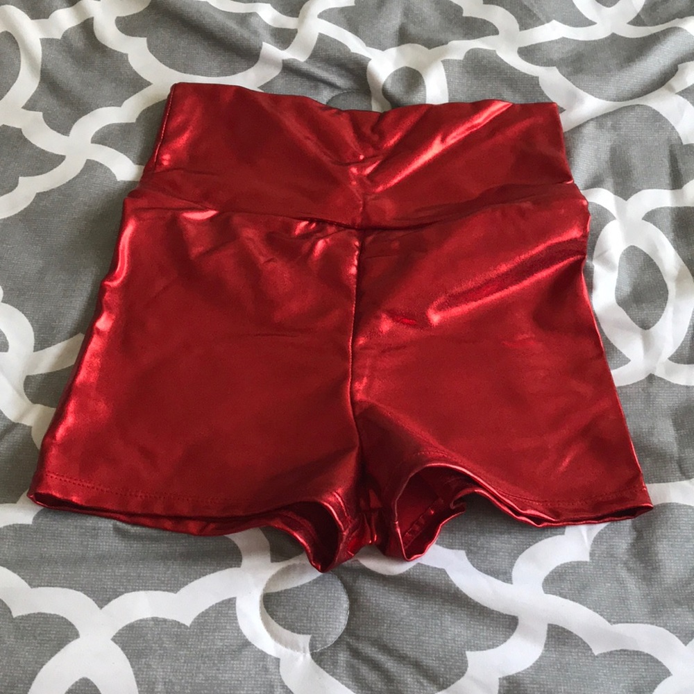 Red dance shorts